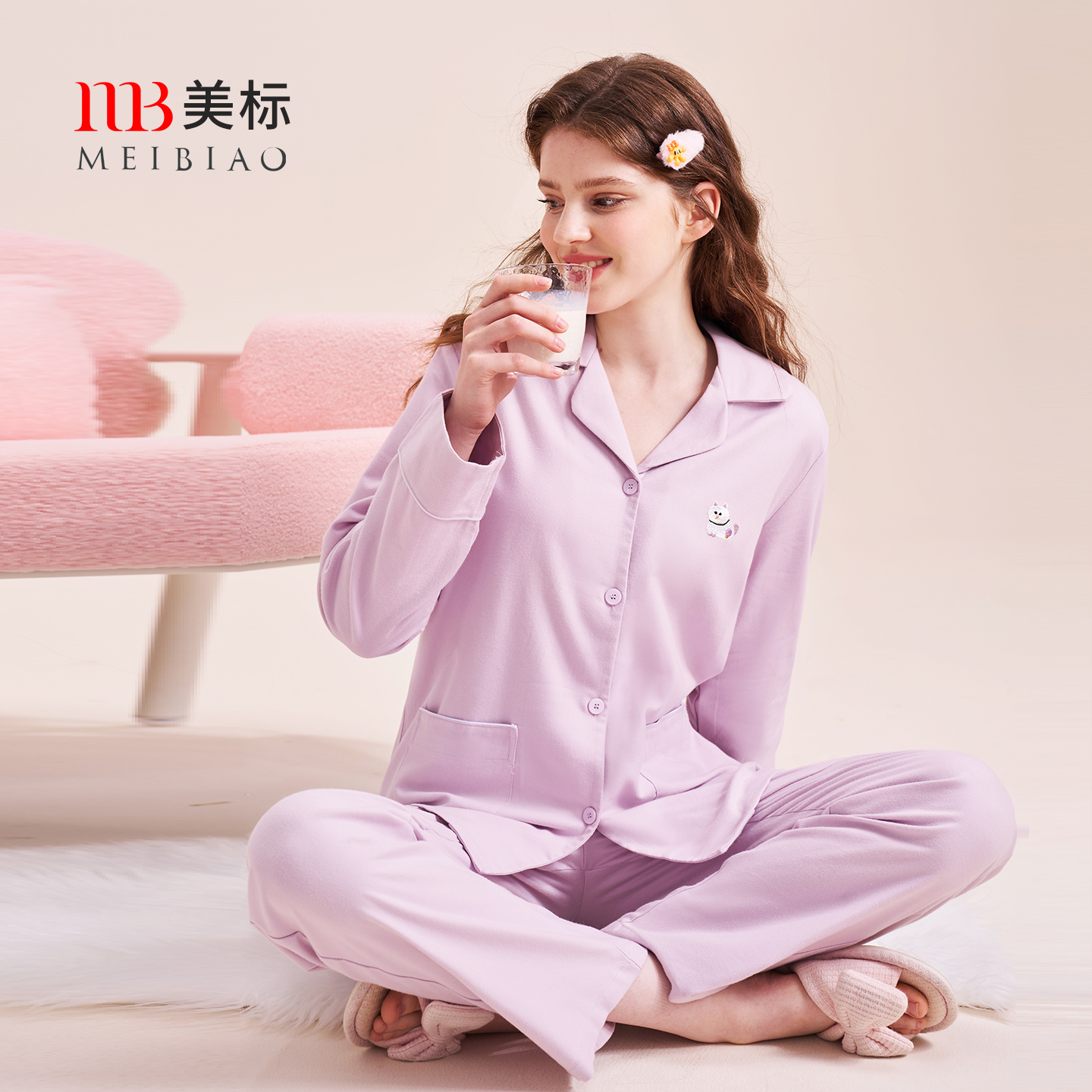 美标纯棉梭织磨毛睡衣