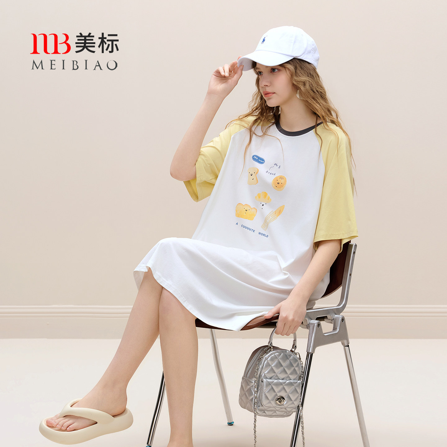美标纯棉针织棉夏季女士卡通睡裙图片