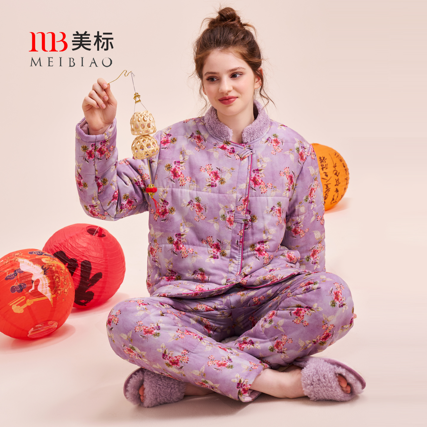 美标新中式三层加厚夹棉套装