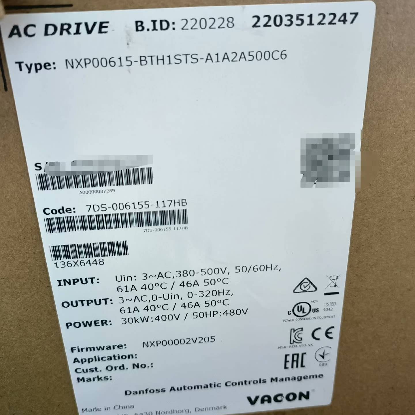 [议价]伟肯驱动器：NXP00615-BTH1STS-A1A2A50