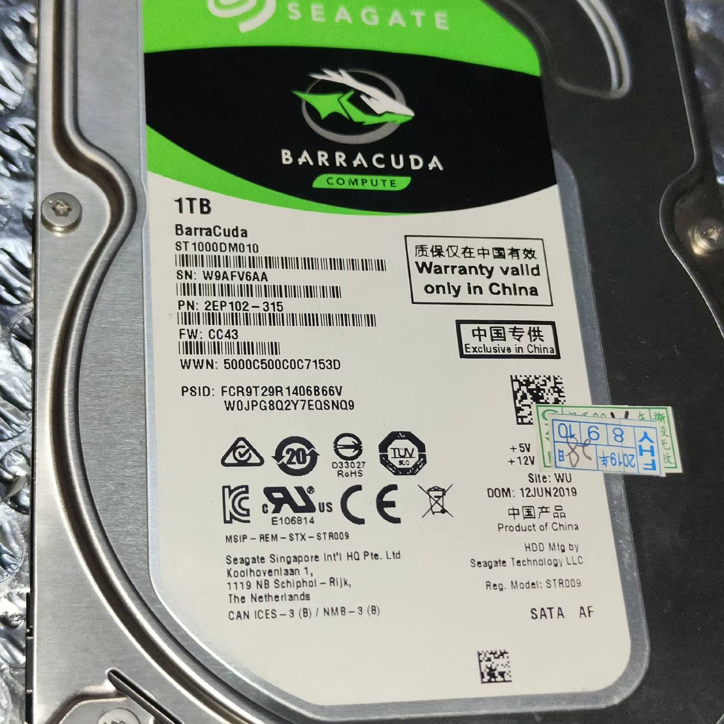 [议价]ST1000DM010功能正常好百分百正常1TB