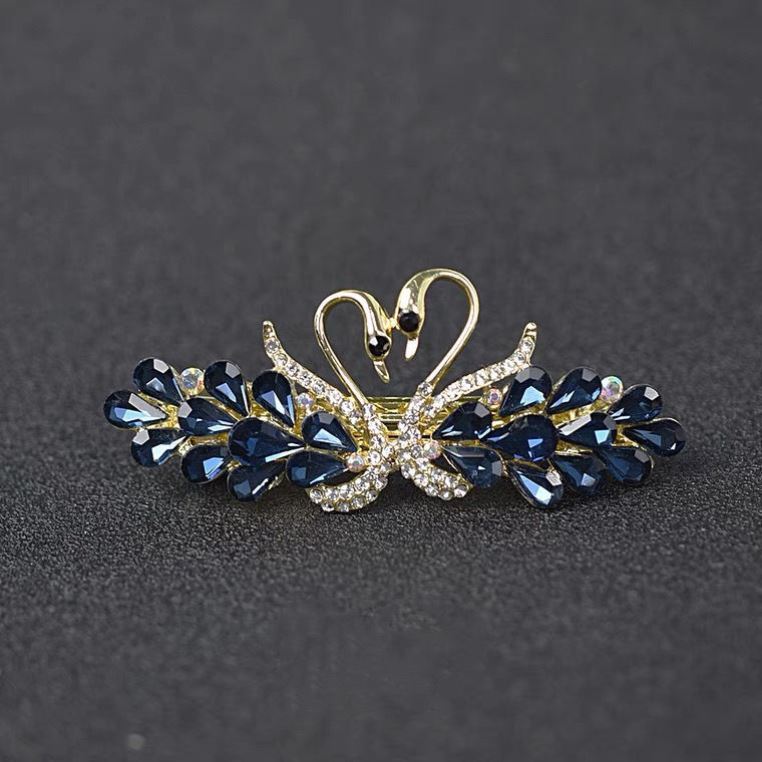 小号优雅发夹后脑勺水晶天鹅