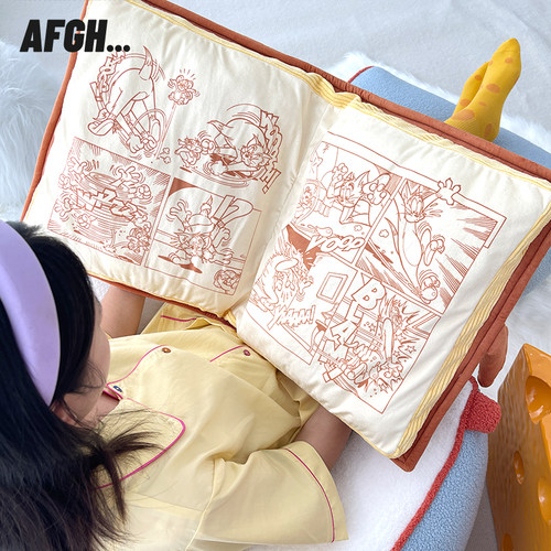 AFGH正版猫和老鼠漫画书抱枕坐垫