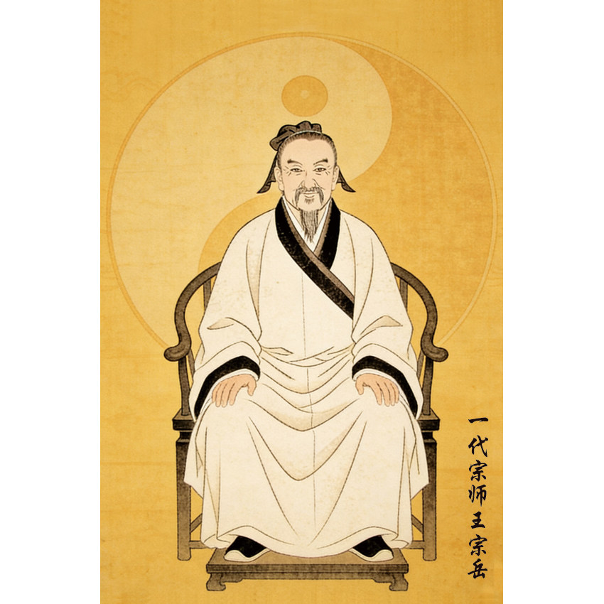 太极拳装饰画 一代宗师王宗岳彩色画像 太极拳论 太极拳馆装饰画