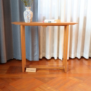 小钟 归云缅甸柚木条案玄关桌入户长条桌供桌走廊家用极窄台案