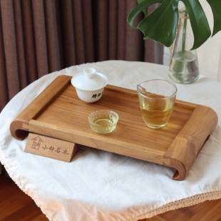 小钟 缅甸柚木干泡茶盘实木双面用两用长方形茶道托盘家用长方形