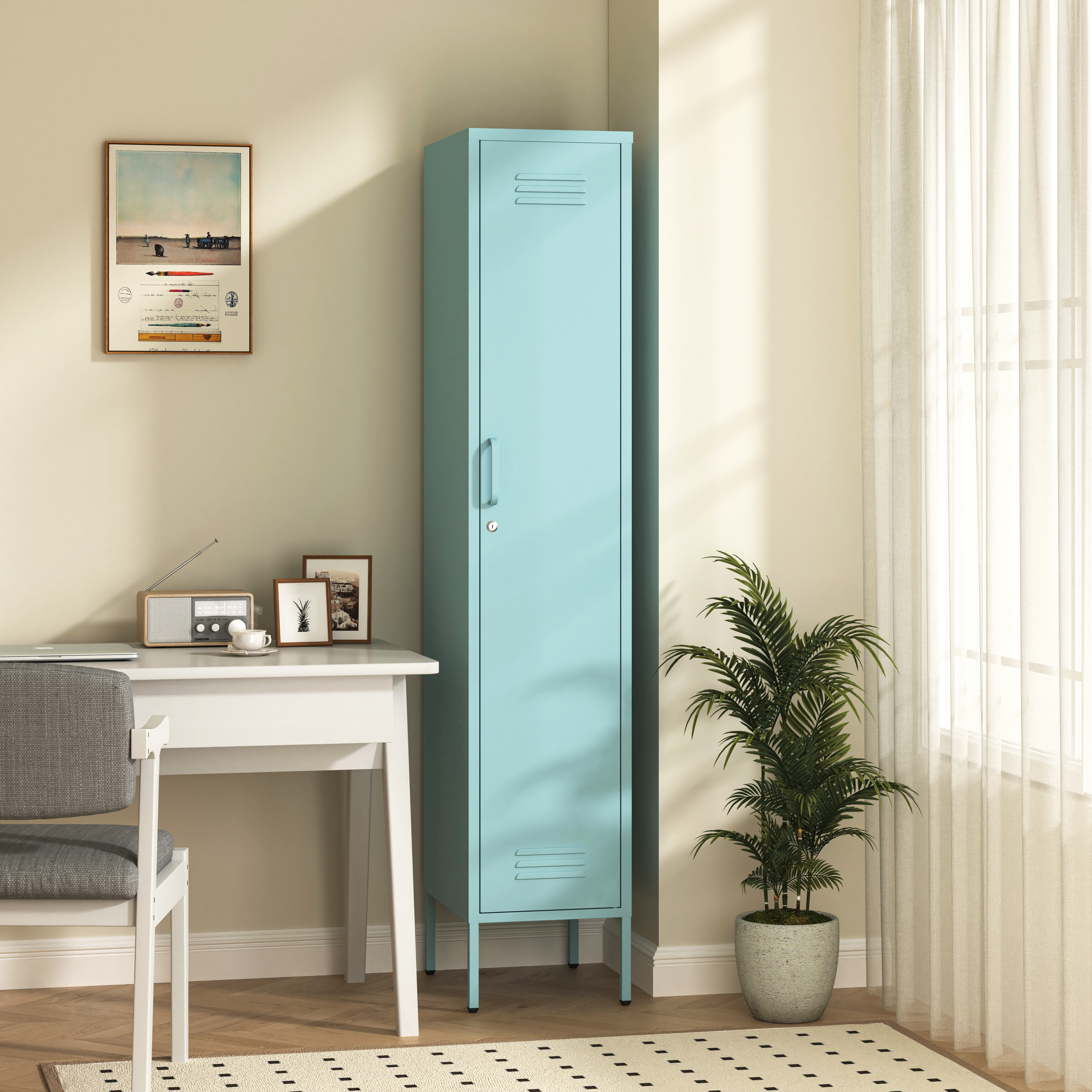 彩色窄边夹缝收纳柜儿童衣柜家用