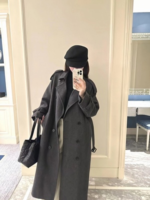 DAKUANGA 原创设计羊毛呢大衣女冬季宽松复古高级感中长款外套