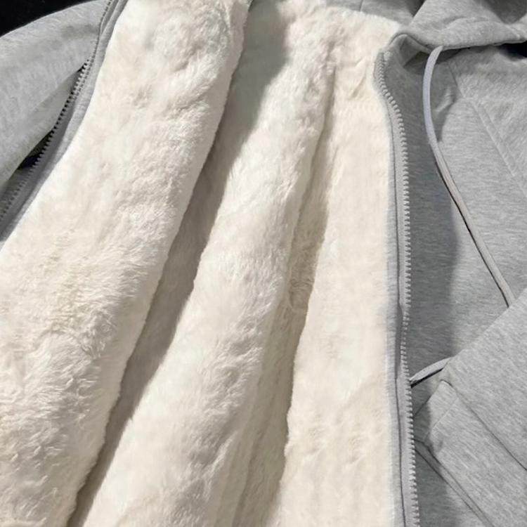 东大门加绒加厚显瘦外套女2025冬季新款时尚百搭宽松显瘦开衫卫衣