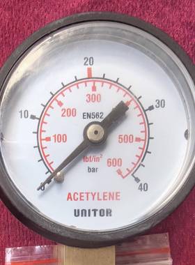UNITOR氧气乙炔调节器减压阀压力表表头0-400-16-40-2.5bar