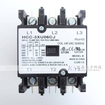 220V 60A HCC-3XU06CJ Hartland Controls美式三相交流接触器现货