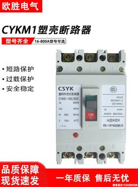 常熟一开电气塑壳断路器CYKM1-63C/L/M/H3300开关100A/250A/400A