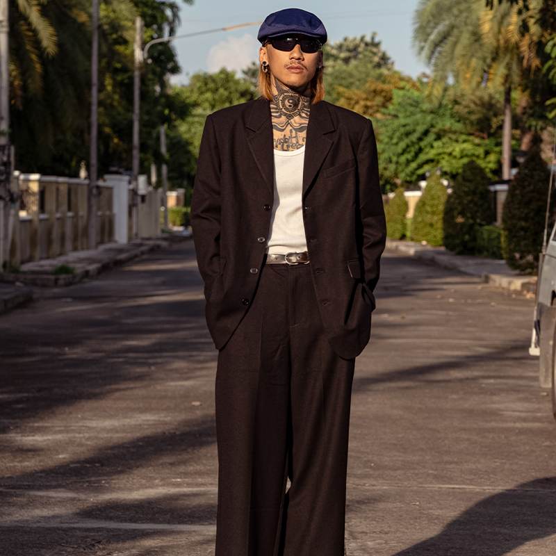 昭和复古宽松结婚西装