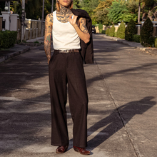 PUBLIC RADIO | 80s昭和年间宽松婚礼西裤纯黑色羊绒面料日系复古