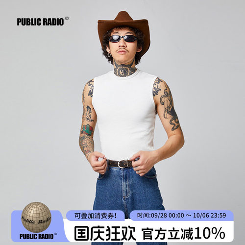 美式复古宽肩背心90s流行款