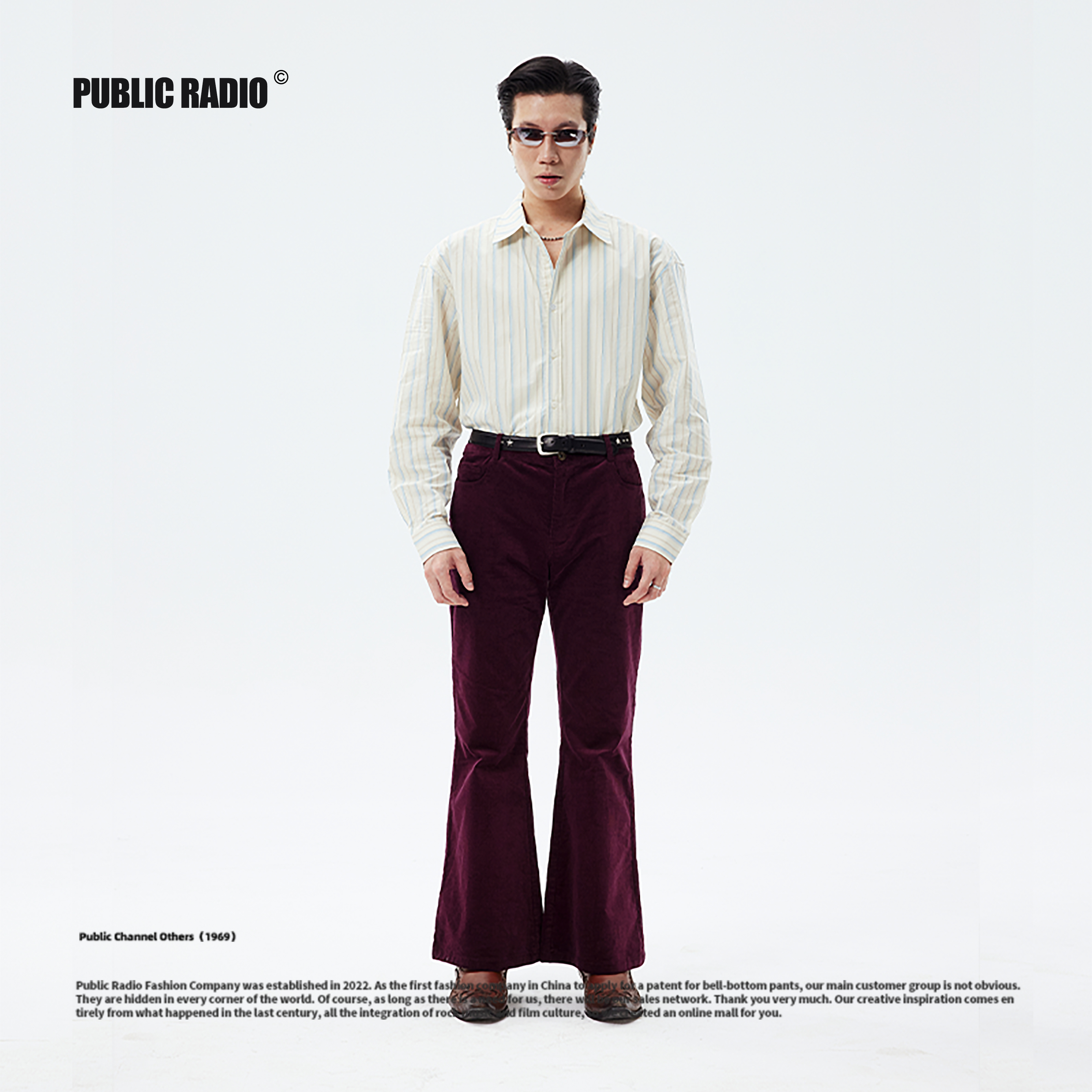 70s美式灯芯复古喇叭裤