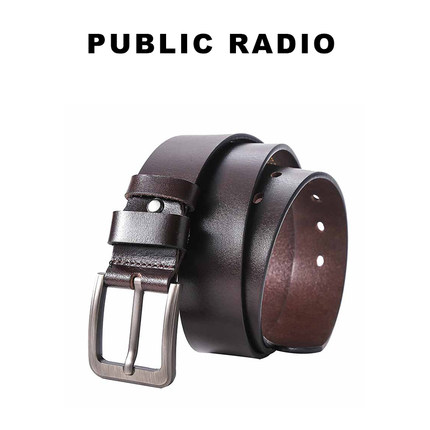 PUBLIC RADIO｜美式复古西部真皮单层头层纯牛皮男士皮带热血英豪