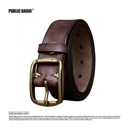 PUBLIC RADIO｜复古西部纯头层牛皮腰带坚固结实耐磨设计80s男女