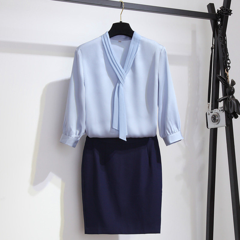轻熟上衣衬衫工作服套装夏天高端