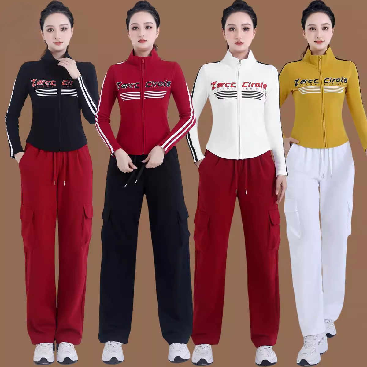 2024秋冬加绒鬼步舞运动健身操开衫运动外套加厚团体广场舞跳舞服