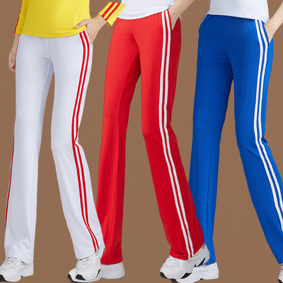 广场舞纯色竖条纹团体健身操练功