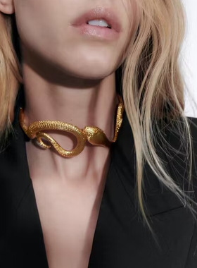 夸张金属蛇形个性项炼嘻