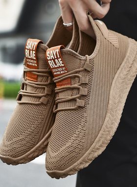 mens canvas gym boy iking soes秋冬新款透气飞织运动跑步鞋男