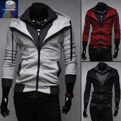 Autumn Men's Fasion Hoodie Cardigan Sweater Jacket连帽卫衣