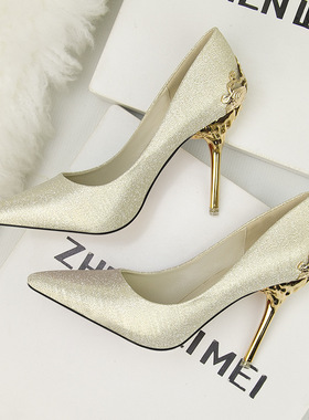2021 women high heel shoes single shoes wedding shoes高跟鞋