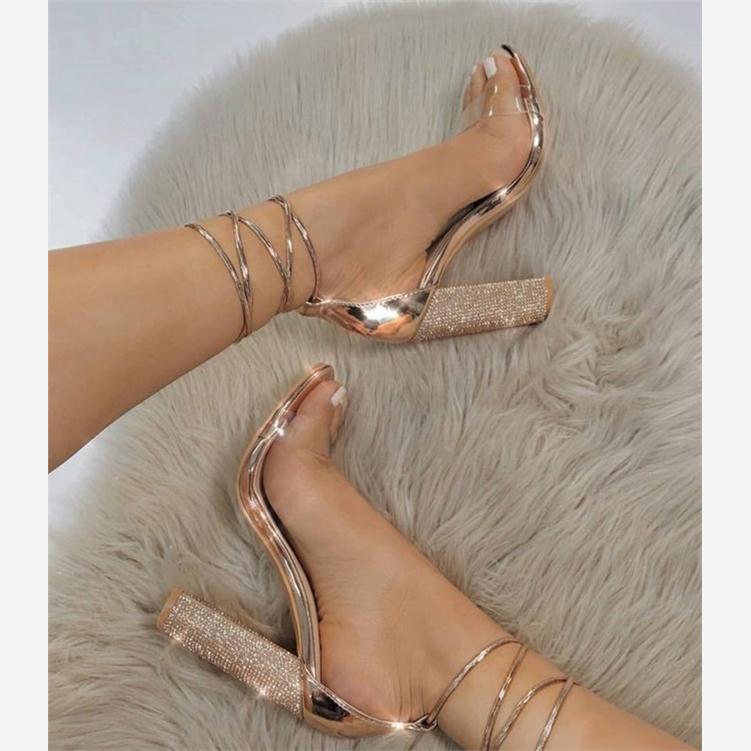 2018女性感高跟凉鞋босоножки heel-strap sandals