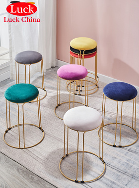 Nordic simple metal round dining cair fasion makeup stool