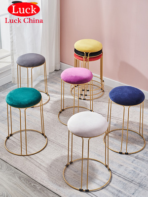 Nordic simple metal round dining cair fasion makeup stool