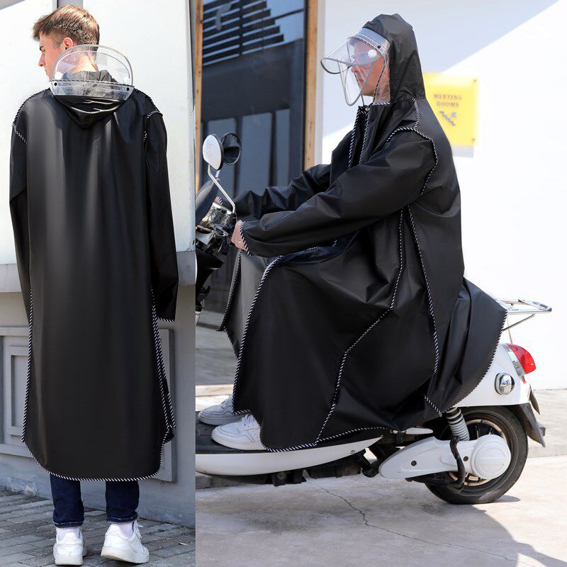 时尚男女学生单人长款透明电动自行车电瓶车成人徒步雨衣骑行