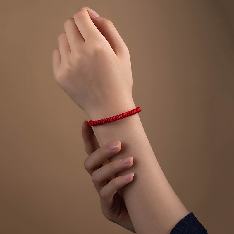 。半成品手绳情侣手链饰品玛瑙挂绳本命年转运红绳子平安扣儿童手