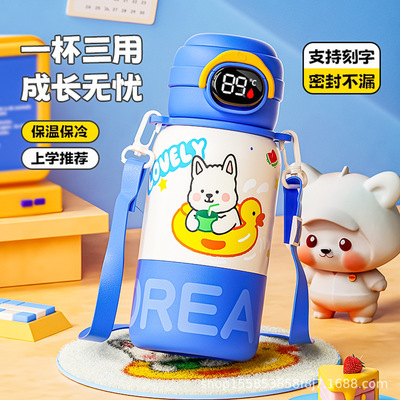 德国进口品质显温儿童保温杯幼儿园防摔上学专用水杯男孩2025新款