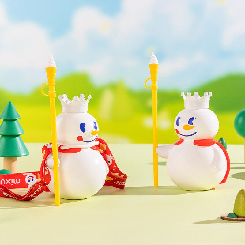 蜜雪冰城雪王吨吨桶冰淇淋权杖款23年新款卡通可爱儿童水壶水杯