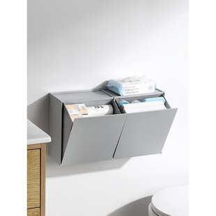 新品壁挂式收纳盒免打孔卫生间浴室墙上翻斗储物盒放姨妈巾纸巾整