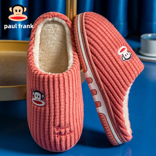 加厚毛绒轻便地板拖情侣拖鞋 保暖家居鞋 男冬 女士冬季 大嘴猴棉拖鞋