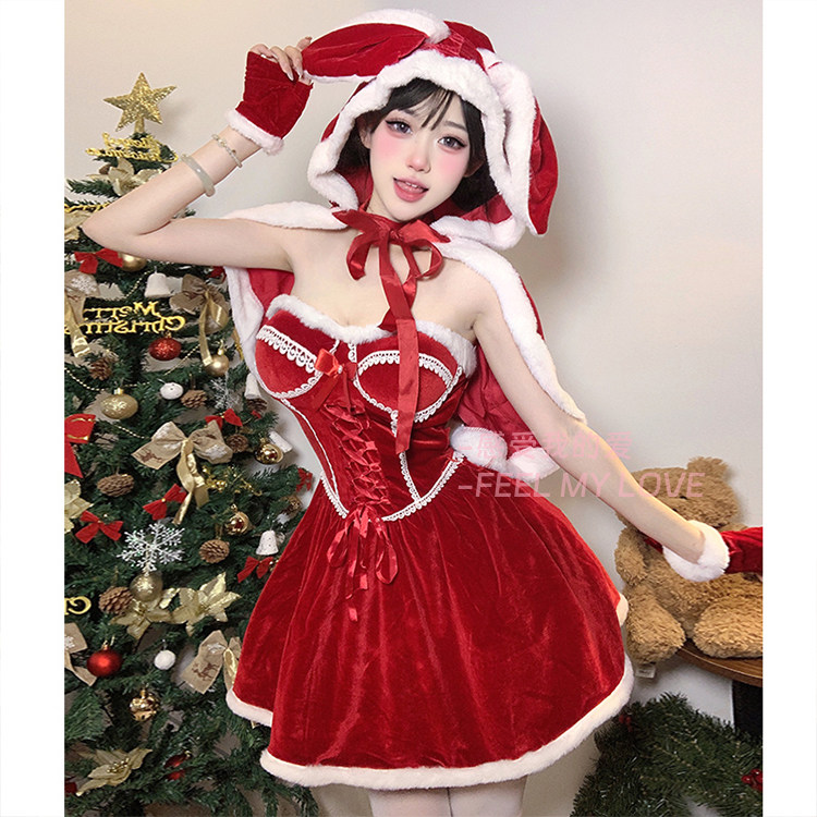 FEELMYLOVE 圣诞挂脖裸背链条绑带套装