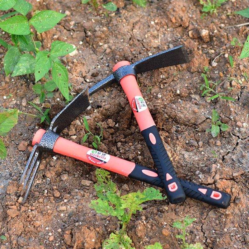 挖笋专用锄头园林户外全钢便携除草种菜种地植挖土小型镐两用小锄