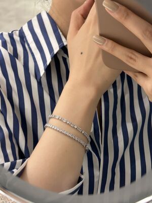 源299！现89.9！纯元出口 网球手链新款夏天缺的就是这种闪闪手链