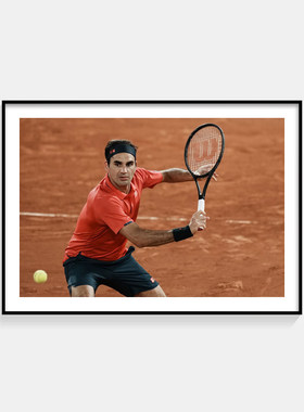 费德勒Roger Federer网球运动明星海报装饰画客厅卧室体育馆挂画