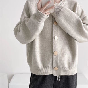 2025秋冬新款韩版宽松针织开衫女百搭毛衣外套上衣软糯慵懒风女装