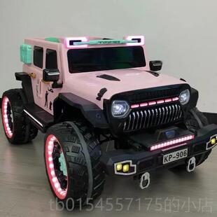 正品儿童人电动车牧马子四轮遥控摇摆玩具车小孩可坐带人双人亲越