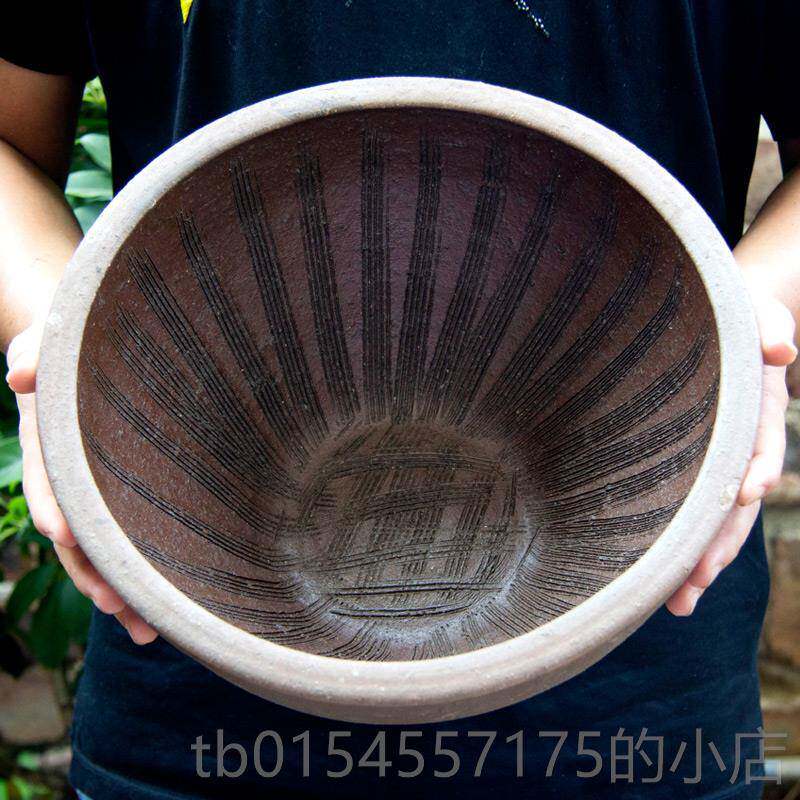 正品特大蒜擂钵辣家用擂皮蛋米糊捣臼子椒老手工研磨器传统擂茶式