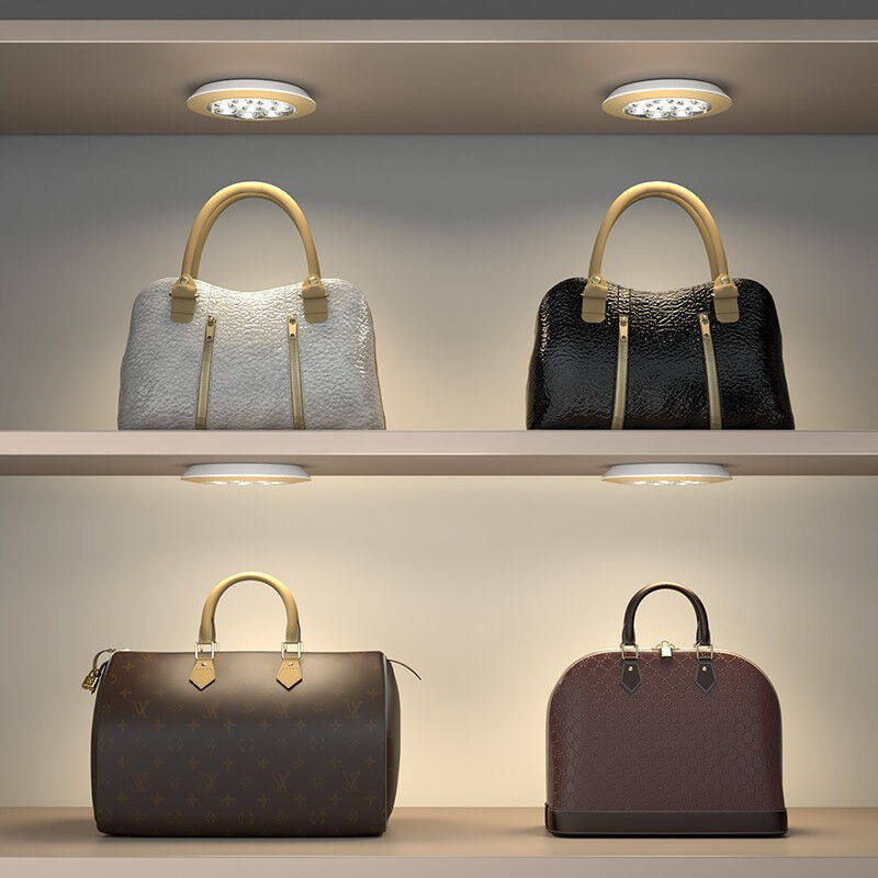 得利来充电遥控led灯无线自粘磁吸小圆灯免布线酒柜展示柜底橱柜