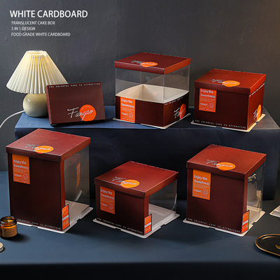 半透明蛋糕盒子包装盒4四寸6六8八1012寸网红生日双层加高烘焙盒J