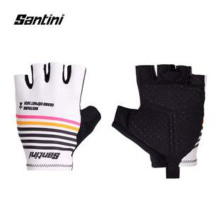 Santini 2025环法首站男女通用公路车骑行装备半指短指手套