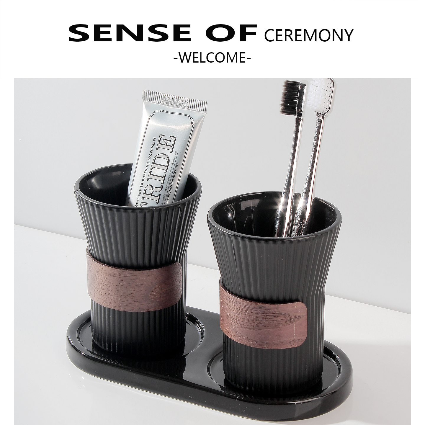 漱口杯情侣刷牙杯轻奢高端玻璃家用牙杯洗漱杯高级感牙刷杯置物架