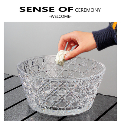 格纹桌面垃圾桶客厅茶几玻璃